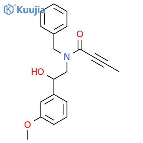 N-benzyl-N-[2-hydroxy-2-(3-methoxyphenyl)ethyl]but-2-ynamide structure