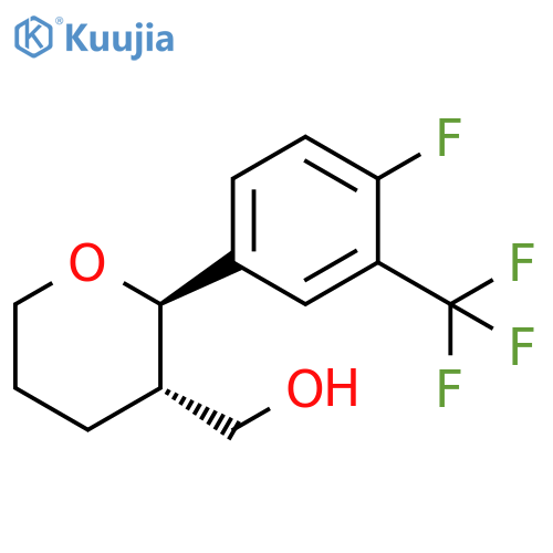 [(2R,3S)-2-[4-fluoro-3-(trifluoromethyl)phenyl]oxan-3-yl]methanol structure
