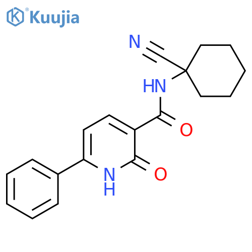 N-(1-cyanocyclohexyl)-2-oxo-6-phenyl-1,2-dihydropyridine-3-carboxamide structure