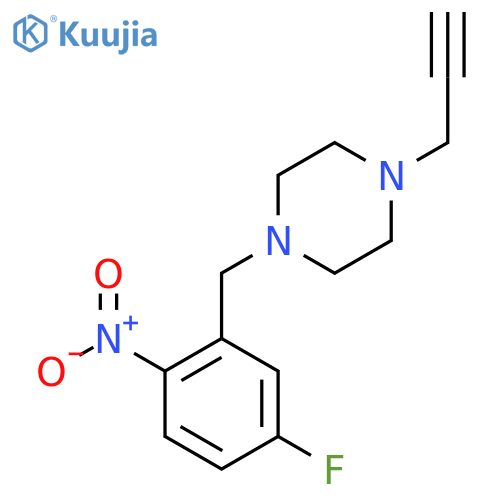 1-[(5-Fluoro-2-nitrophenyl)methyl]-4-(prop-2-yn-1-yl)piperazine structure