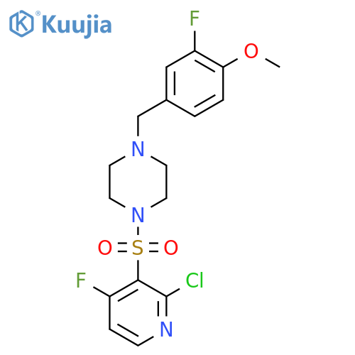 1-[(2-Chloro-4-fluoropyridin-3-yl)sulfonyl]-4-[(3-fluoro-4-methoxyphenyl)methyl]piperazine structure