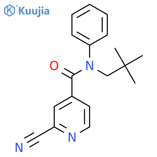 2-cyano-N-(2,2-dimethylpropyl)-N-phenylpyridine-4-carboxamide structure