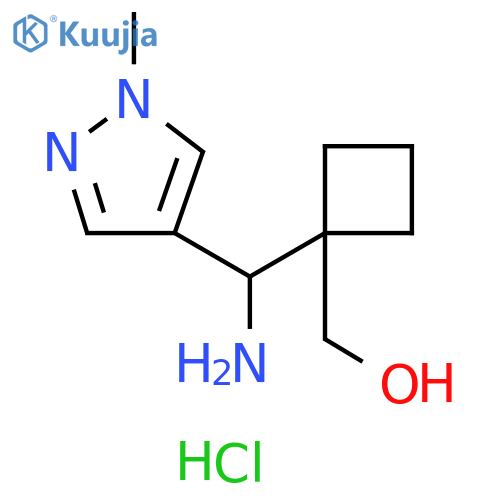 {1-[amino(1-methyl-1H-pyrazol-4-yl)methyl]cyclobutyl}methanol dihydrochloride structure