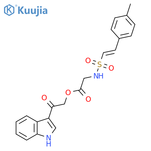 2-(1H-indol-3-yl)-2-oxoethyl 2-[2-(4-methylphenyl)ethenesulfonamido]acetate structure