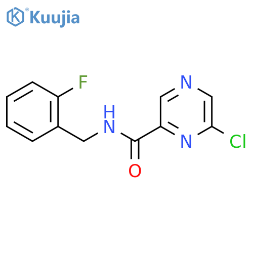6-chloro-N-[(2-fluorophenyl)methyl]pyrazine-2-carboxamide structure