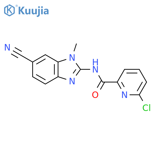 6-chloro-N-(6-cyano-1-methyl-1H-1,3-benzodiazol-2-yl)pyridine-2-carboxamide structure