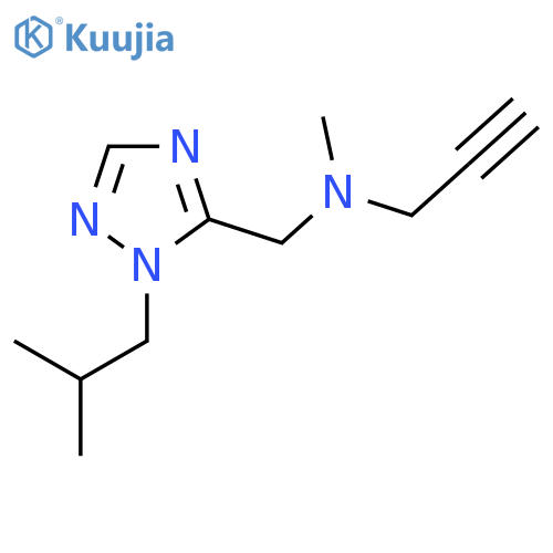 methyl({[1-(2-methylpropyl)-1H-1,2,4-triazol-5-yl]methyl})(prop-2-yn-1-yl)amine structure