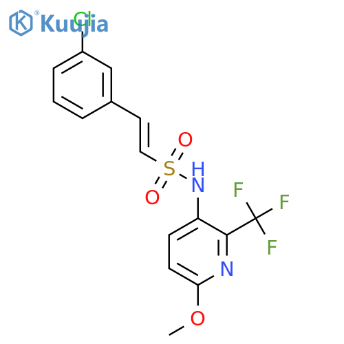 2-(3-chlorophenyl)-N-[6-methoxy-2-(trifluoromethyl)pyridin-3-yl]ethene-1-sulfonamide structure