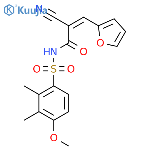 (Z)-2-Cyano-3-(furan-2-yl)-N-(4-methoxy-2,3-dimethylphenyl)sulfonylprop-2-enamide structure