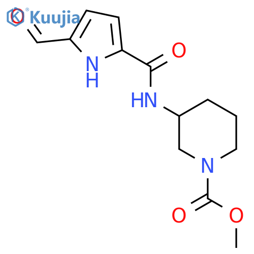 methyl 3-(5-formyl-1H-pyrrole-2-amido)piperidine-1-carboxylate structure