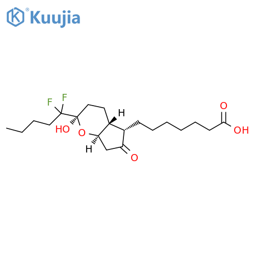 Cyclopenta[b]pyran-5-heptanoic acid, 2-(1,1-difluoropentyl)octahydro-2-hydroxy-6-oxo-, (2R,4aR,5S,7aR)- structure