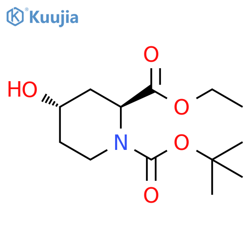 1-tert-butyl 2-ethyl (2S,4S)-4-hydroxypiperidine-1,2-dicarboxylate structure