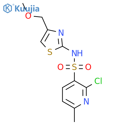 2-chloro-N-[4-(methoxymethyl)-1,3-thiazol-2-yl]-6-methylpyridine-3-sulfonamide structure