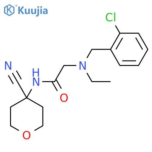 2-{[(2-chlorophenyl)methyl](ethyl)amino}-N-(4-cyanooxan-4-yl)acetamide structure