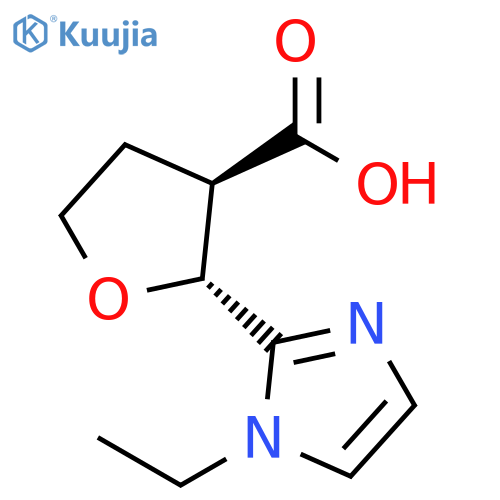 3-Furancarboxylic acid, 2-(1-ethyl-1H-imidazol-2-yl)tetrahydro-, (2R,3R)- structure