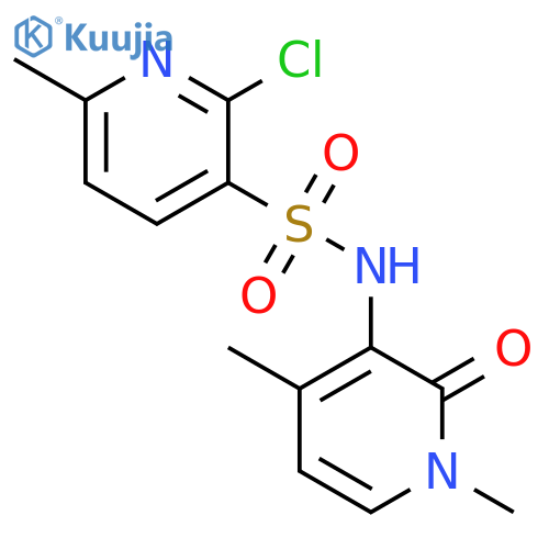 2-chloro-N-(1,4-dimethyl-2-oxo-1,2-dihydropyridin-3-yl)-6-methylpyridine-3-sulfonamide structure