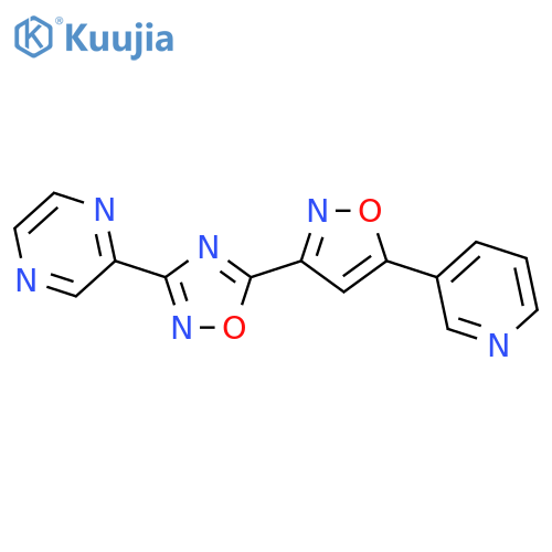 Pyrazine, 2-[5-[5-(3-pyridinyl)-3-isoxazolyl]-1,2,4-oxadiazol-3-yl]- structure