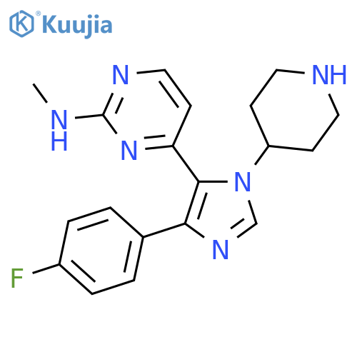 4-[4-(4-Fluorophenyl)-1-(4-piperidinyl)-1H-imidazol-5-yl]-N-methylpyrimidine-2-amine structure