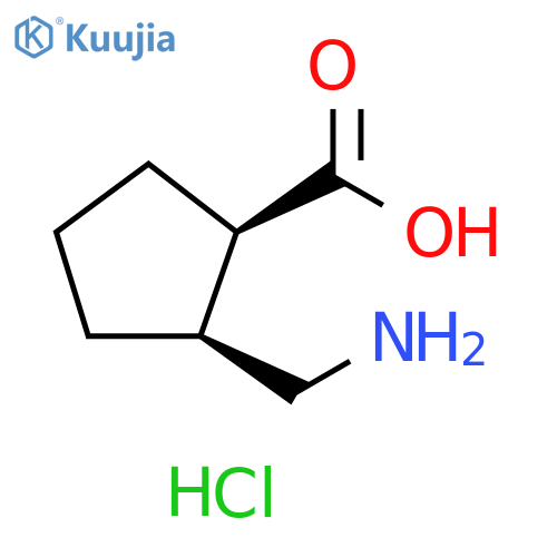 Cyclopentanecarboxylic acid, 2-(aminomethyl)-, hydrochloride (1:1), (1R,2S)- structure