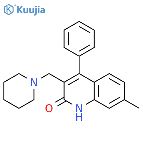 7-methyl-4-phenyl-3-[(piperidin-1-yl)methyl]-1,2-dihydroquinolin-2-one structure