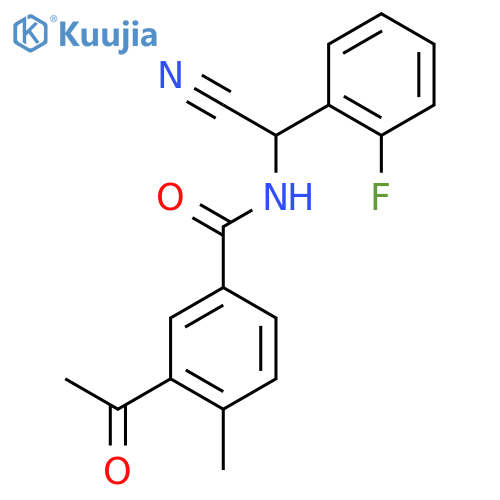 3-acetyl-N-[cyano(2-fluorophenyl)methyl]-4-methylbenzamide structure