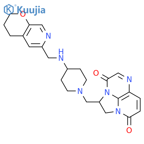 3H,8H-2a,5,8a-Triazaacenaphthylene-3,8-dione, 2-[[4-[[(3,4-dihydro-2H-pyrano[2,3-c]pyridin-6-yl)methyl]amino]-1-piperidinyl]methyl]-1,2-dihydro- structure
