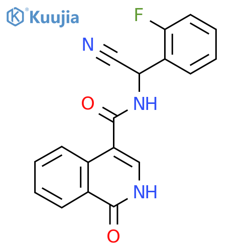 N-[cyano(2-fluorophenyl)methyl]-1-oxo-1,2-dihydroisoquinoline-4-carboxamide structure
