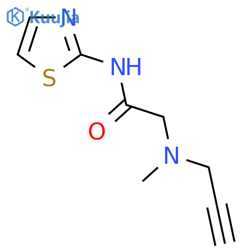 2-[methyl(prop-2-yn-1-yl)amino]-N-(1,3-thiazol-2-yl)acetamide structure