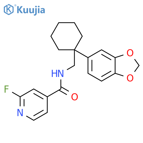 n-{[1-(1,3-Dioxaindan-5-yl)cyclohexyl]methyl}-2-fluoropyridine-4-carboxamide structure