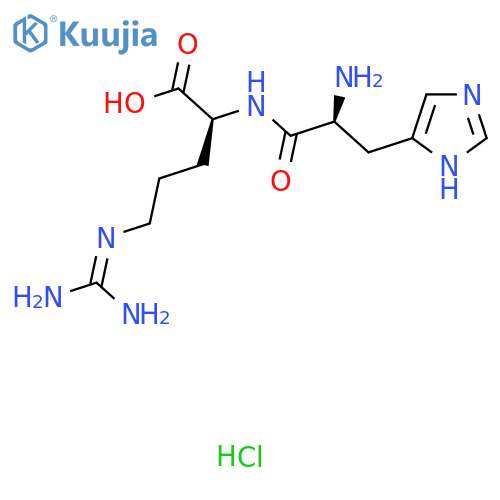 (S)-2-((S)-2-Amino-3-(1H-imidazol-5-yl)propanamido)-5-guanidinopentanoic acid hydrochloride structure