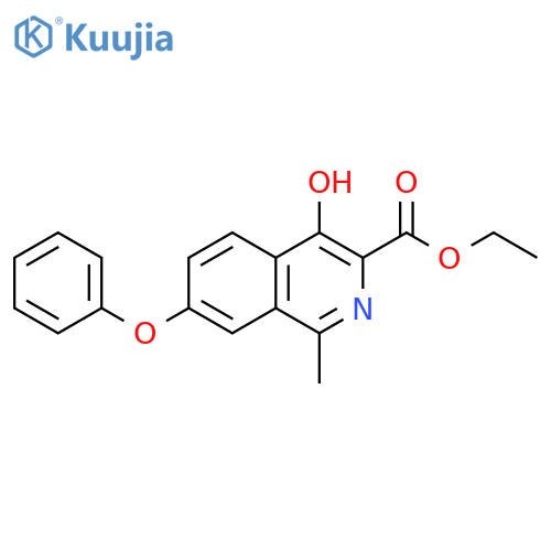4-Hydroxy-1-methyl-7-phenoxy-3-isoquinolinecarboxylic acid ethyl ester structure