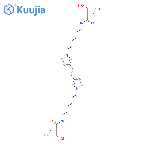 Propanamide, N,N'-[1,2-ethanediylbis(1H-1,2,3-triazole-4,1-diyl-6,1-hexanediyl)]bis[3-hydroxy-2-(hydroxymethyl)-2-methyl- structure