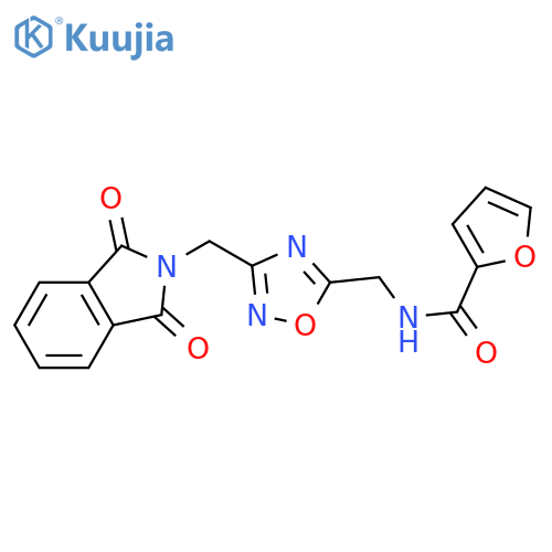 N-({3-(1,3-dioxo-2,3-dihydro-1H-isoindol-2-yl)methyl-1,2,4-oxadiazol-5-yl}methyl)furan-2-carboxamide structure
