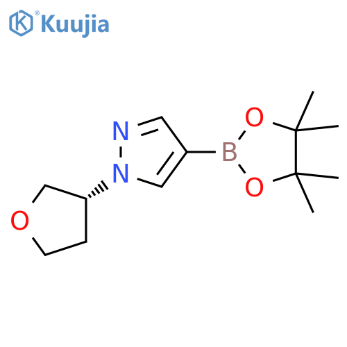 1H-Pyrazole, 1-[(3R)-tetrahydro-3-furanyl]-4-(4,4,5,5-tetramethyl-1,3,2-dioxaborolan-2-yl)- structure
