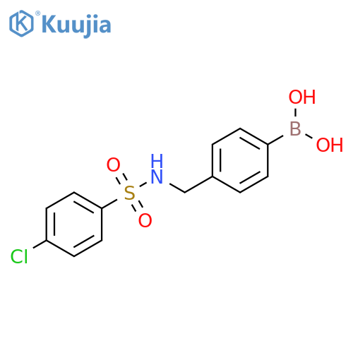 (4-(((4-chlorophenyl)sulfonamido)methyl)phenyl)boronic acid structure