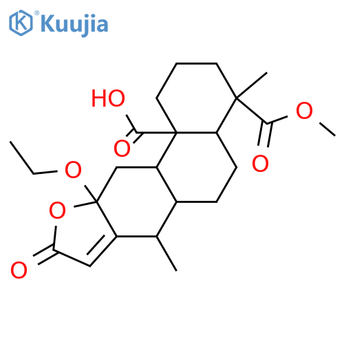 12,20-Dihydroxy-13(15)-cassen-16,12-olid-18-oic acid; (12αOH)-form, 20-Carboxylic acid, 12-Et ether, 18-Me ester structure