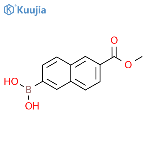 (6-(Methoxycarbonyl)naphthalen-2-yl)boronic acid structure