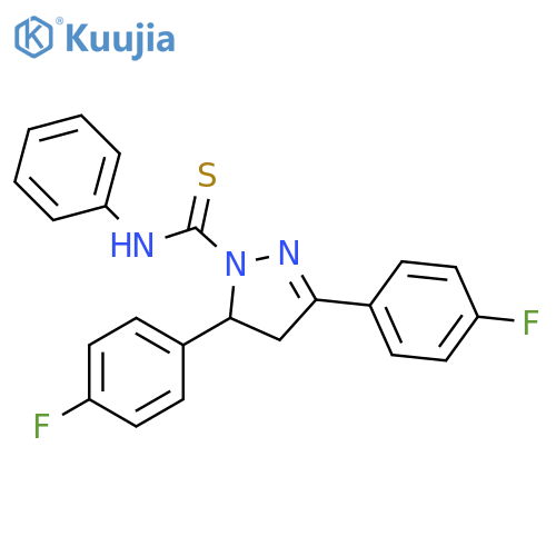1H-Pyrazole-1-carbothioamide,3,5-bis(4-fluorophenyl)-4,5-dihydro-N-phenyl- structure