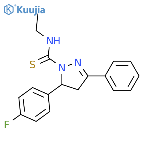 1H-Pyrazole-1-carbothioamide,N-ethyl-5-(4-fluorophenyl)-4,5-dihydro-3-phenyl- structure