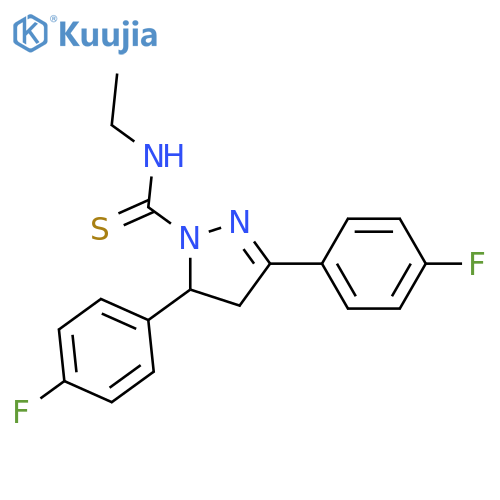 1H-Pyrazole-1-carbothioamide,N-ethyl-3,5-bis(4-fluorophenyl)-4,5-dihydro- structure