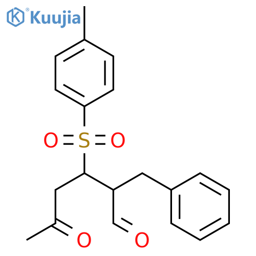 Benzenepropanal, α-[(1S)-1-[(4-methylphenyl)sulfonyl]-3-oxobutyl]-, (αS)- structure