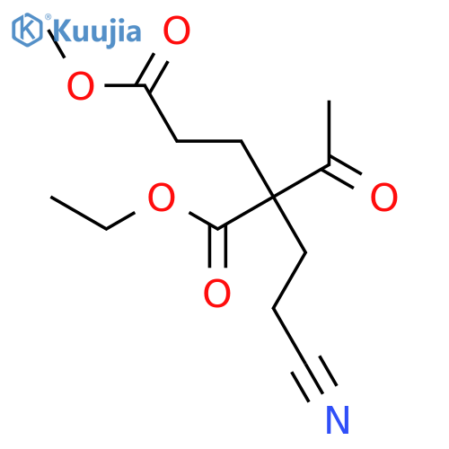 Pentanedioic acid,2-acetyl-2-(2-cyanoethyl)-, 1-ethyl 5-methyl ester structure