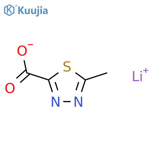 lithium salt;5-methyl-1,3,4-thiadiazole-2-carboxylic acid structure