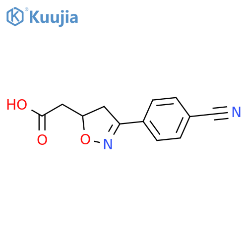 5-Isoxazoleacetic acid, 3-(4-cyanophenyl)-4,5-dihydro-, (5R)- structure