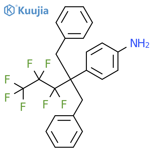 Benzenamine, 4-[2,2,3,3,4,4,4-heptafluoro-1,1-bis(phenylmethyl)butyl]- structure