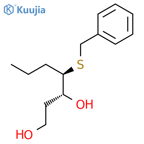 1,3-Heptanediol, 4-[(phenylmethyl)thio]-, (3R,4R)-rel- structure