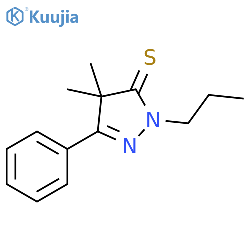 3H-Pyrazole-3-thione, 2,4-dihydro-4,4-dimethyl-5-phenyl-2-propyl- structure