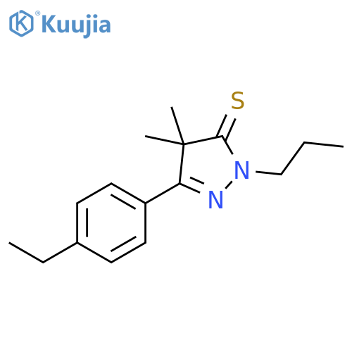 3H-Pyrazole-3-thione,5-(4-ethylphenyl)-2,4-dihydro-4,4-dimethyl-2-propyl- structure