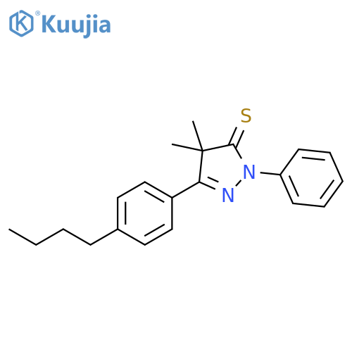 3H-Pyrazole-3-thione,5-(4-butylphenyl)-2,4-dihydro-4,4-dimethyl-2-phenyl- structure