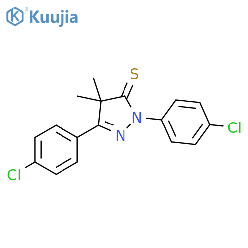 3H-Pyrazole-3-thione, 2,5-bis(4-chlorophenyl)-2,4-dihydro-4,4-dimethyl- structure